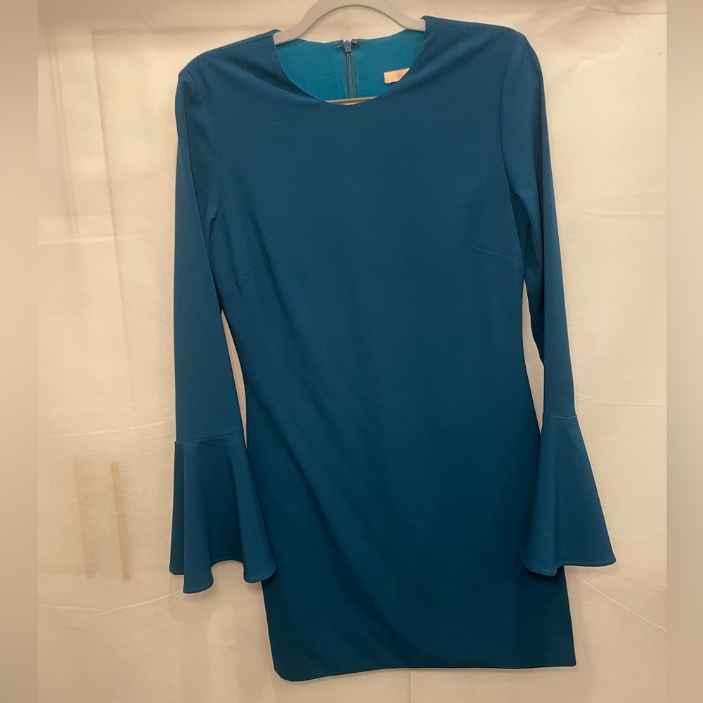Hutch Blue Sheath Dress with Bell Sleeves